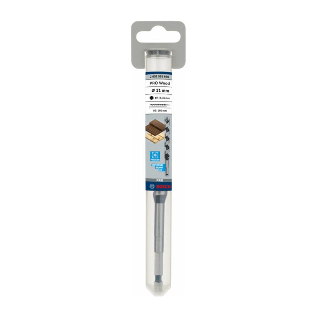 Bosch houtboor zeskant 11 x 95 x 160 mm d 6,35 mm