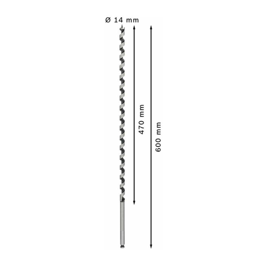 Bosch houtboor zeskant 14 x 470 x 600 mm d 11,1 mm
