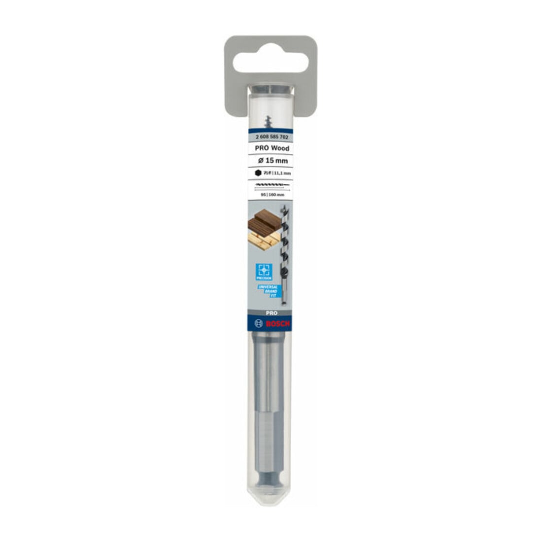 Bosch houtboor zeskant 15 x 95 x 160 mm d 11,1 mm