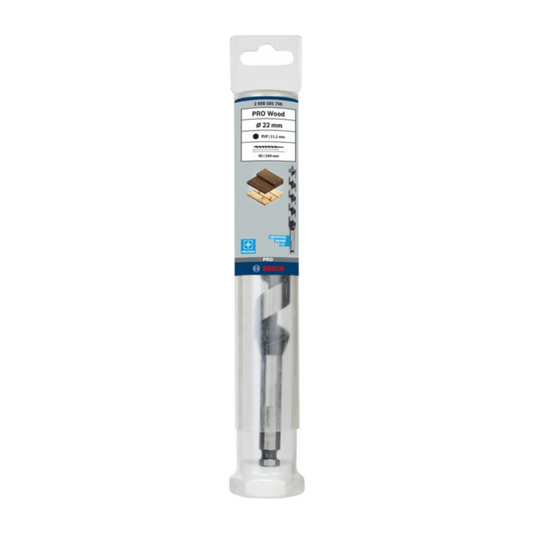 Bosch houtboor zeskant 22 x 95 x 160 mm d 11,1 mm
