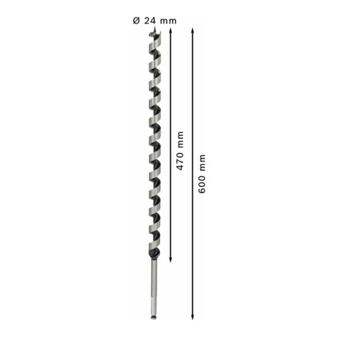 Bosch houtboor zeskant 24 x 470 x 600 mm d 11,1 mm