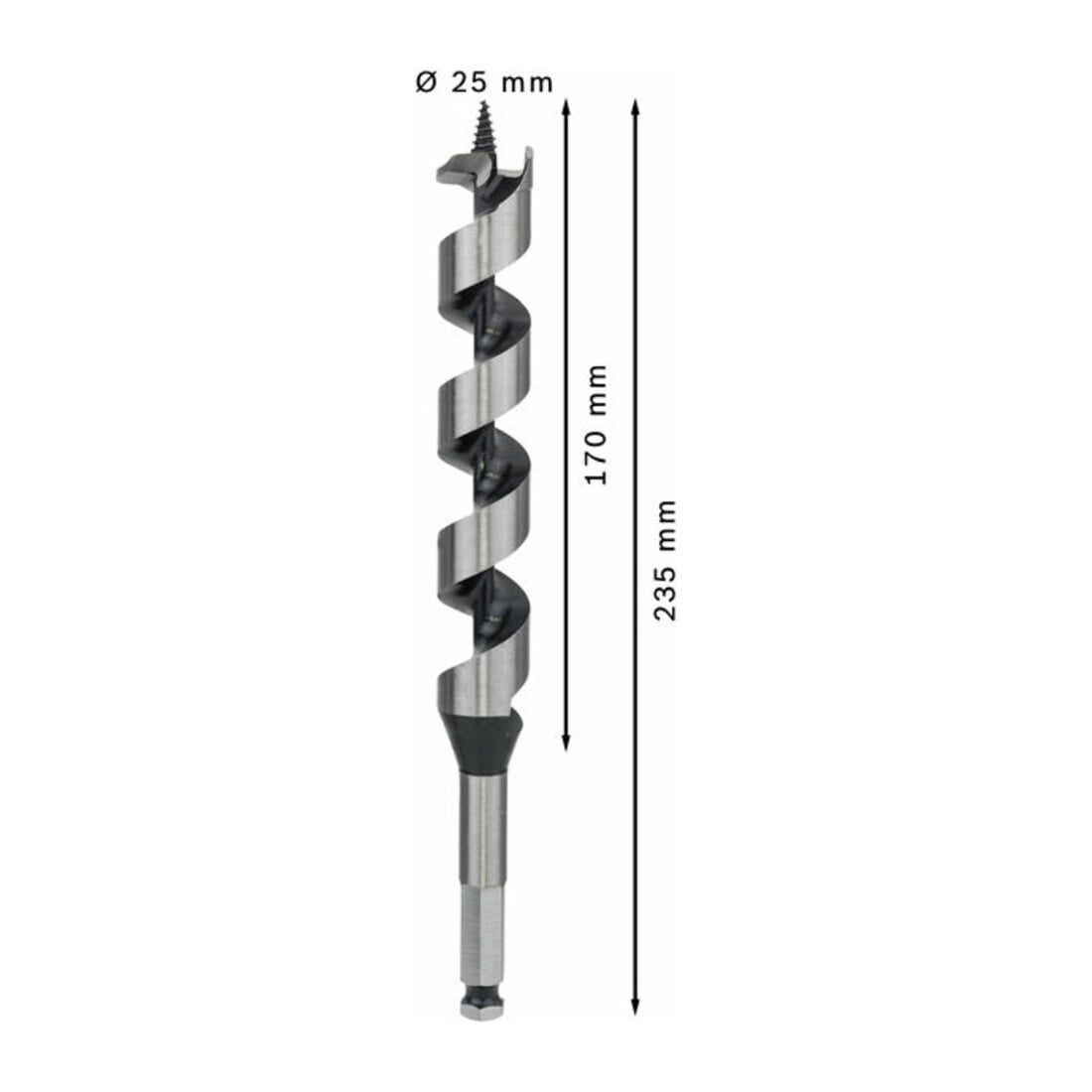 Bosch houtboor zeskant 25 x 170 x 235 mm d 11,1 mm