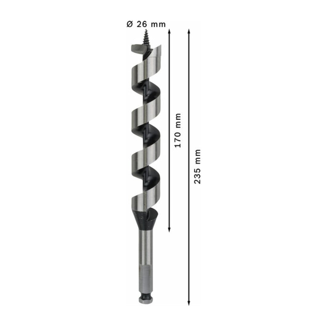 Bosch houtboor zeskant 26 x 170 x 235 mm d 11,1 mm