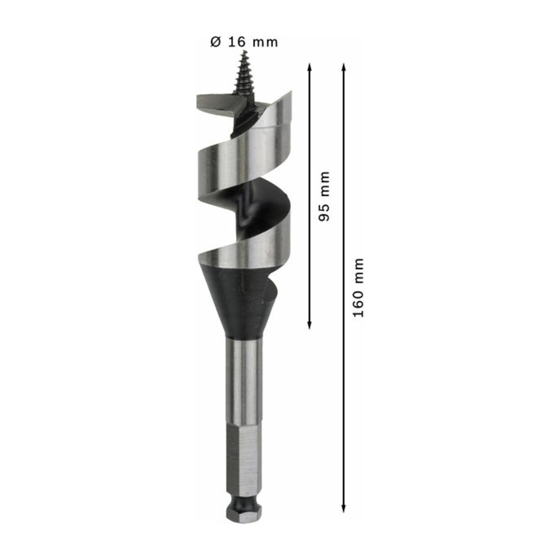 Bosch houtboor zeskant 32 x 95 x 160 mm d 11,1 mm