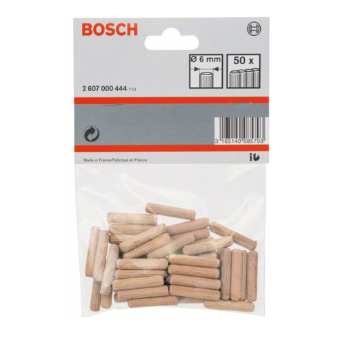 Bosch houten deuvel geribbeld