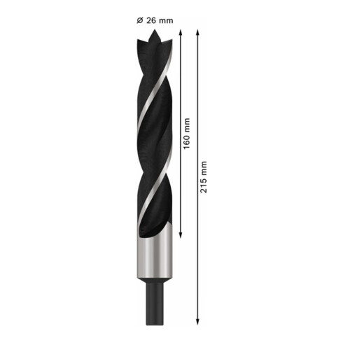 Bosch houtspiraalboor standaard 26 x 140 x 215 mm d 13 mm