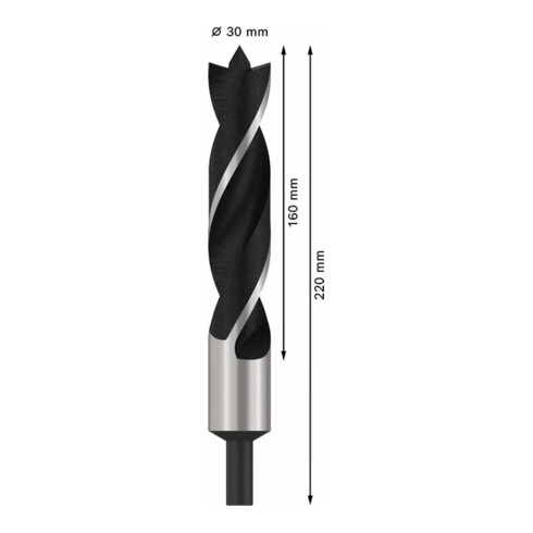 Bosch houtspiraalboor standaard 30 x 145 x 220 mm d 13 mm