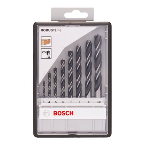 Bosch houtspiraalboorset Robust Line, 3 - 10 mm, 8 stuks