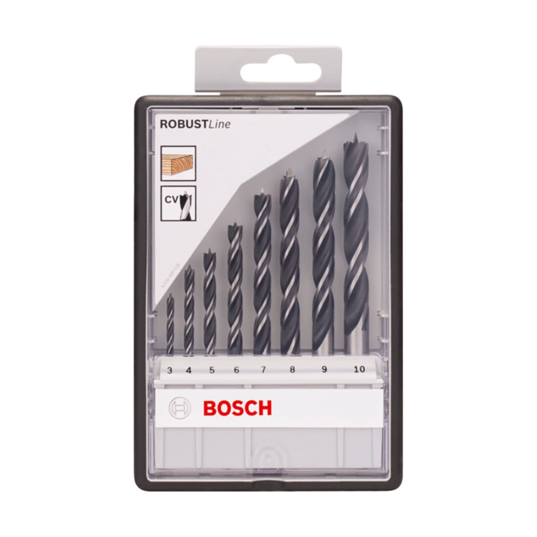 Bosch houtspiraalboorset Robust Line, 3 - 10 mm, 8 stuks