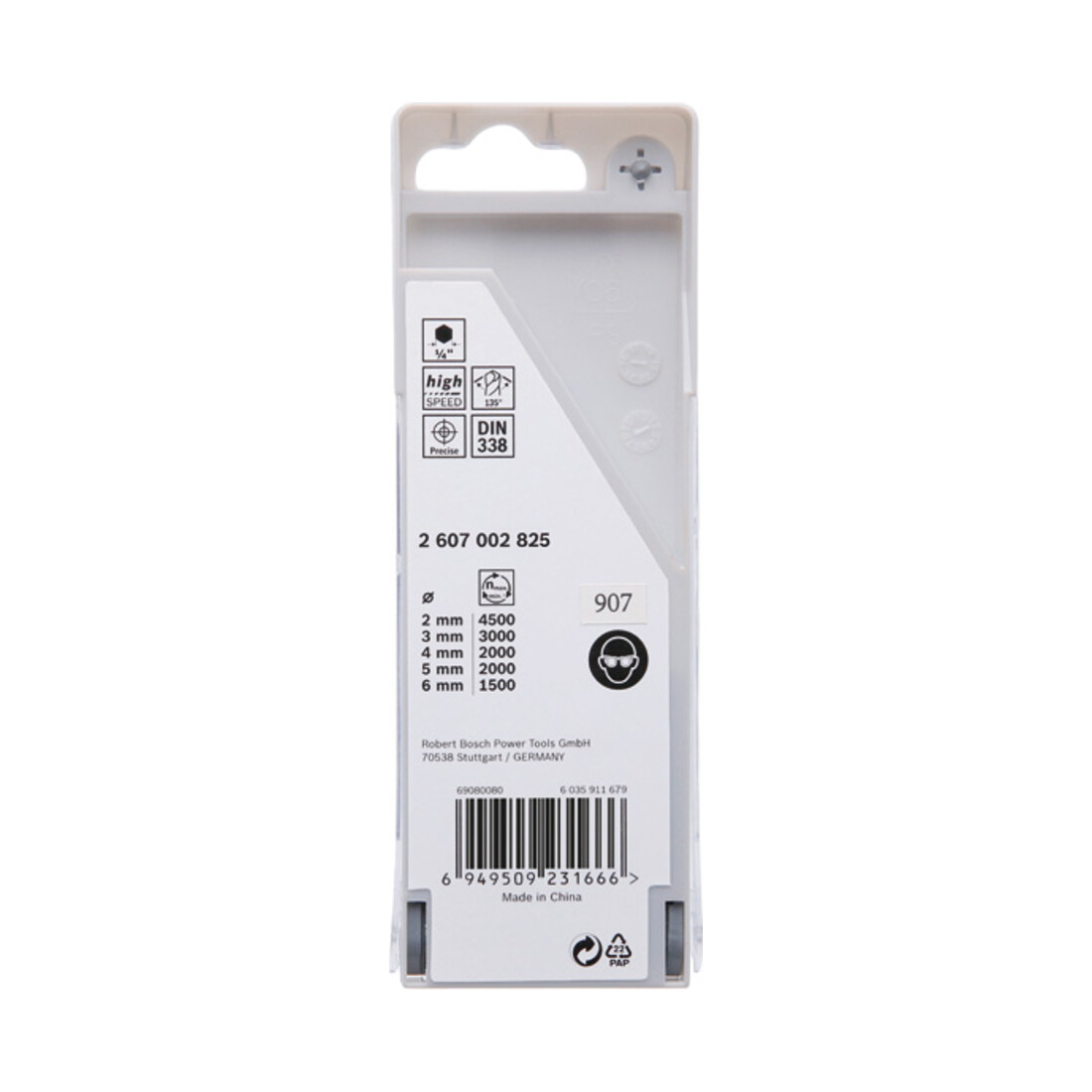 Bosch HSS PointTeQ Sechskantbohrer-Set in Theken-Display, 2–6 mm <br />(2 607 002 825) 5-teilig