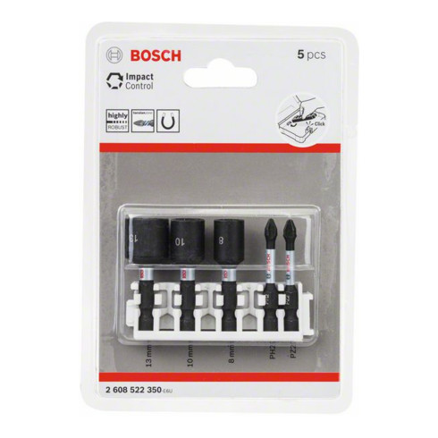 Bosch Impact Control 5-delige schroevendraaier bit en socket set