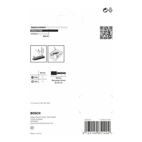 Bosch Impact Control 5-delige schroevendraaier bit en socket set