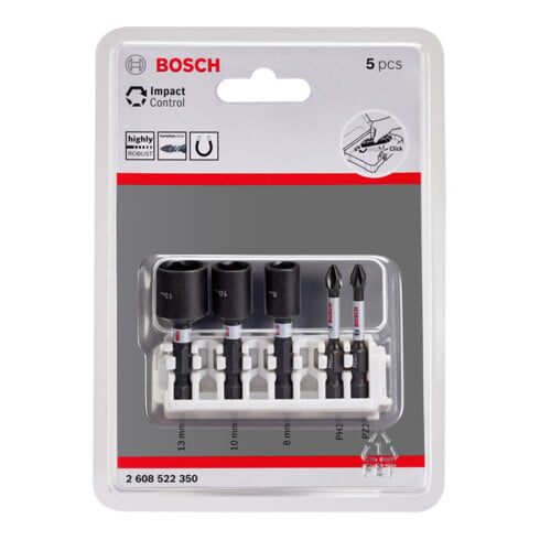 Bosch Impact Control 5-delige schroevendraaier bit en socket set