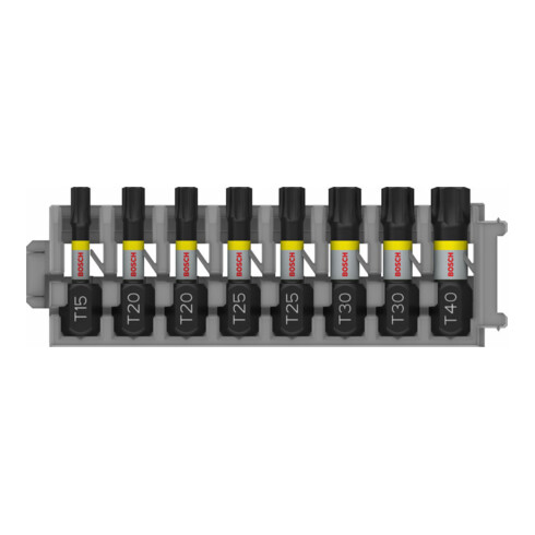 Bosch Impact Control 8-delige schroevendraaier bitset 1 x T15 T40 2x T20 T25 T30 25 mm