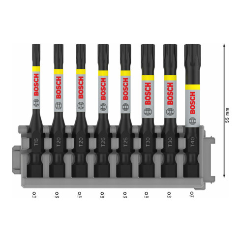 Bosch Impact Control 8-delige schroevendraaier bitset 1 x T15 T40 2x T20 T25 T30 50 mm