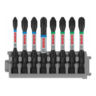 Bosch Impact Control 8-delige schroevendraaier bitset PH1 3x PH2 PH3 2 x PZ2 PZ3 50 mm
