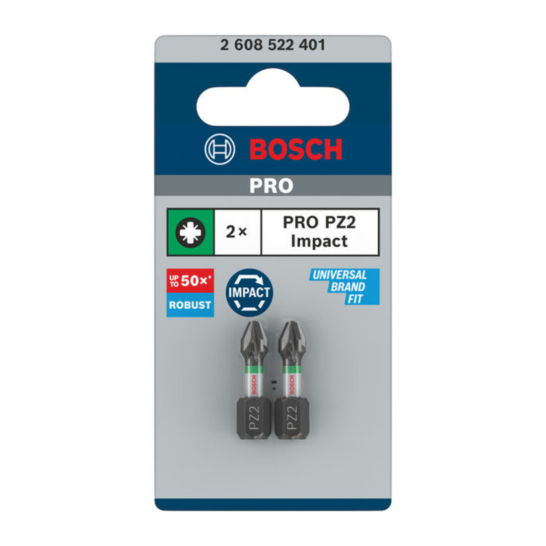 Bosch Impact Control Schrauberbit, 25 mm, 2xPZ2. Für Schraubendreher