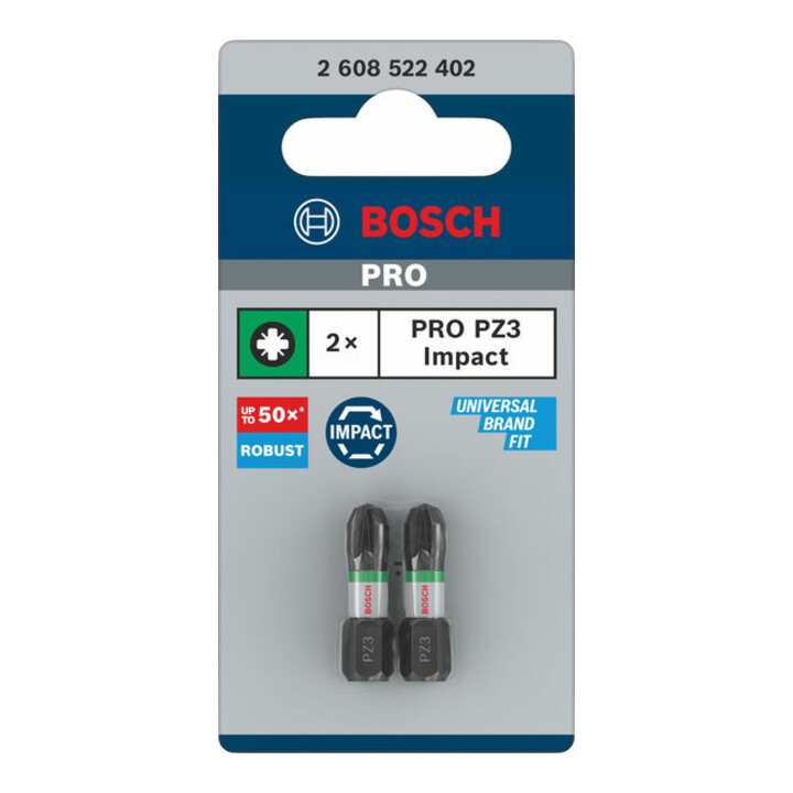 Bosch Impact Control Schrauberbit, 25 mm, 2xPZ3. Für Schraubendreher
