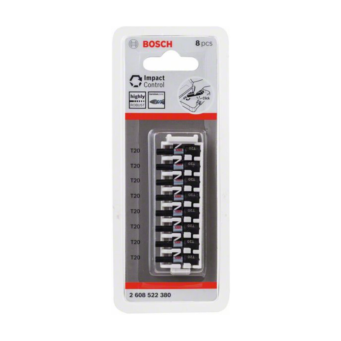 Bosch Impact Control Schrauberbitpack 8-teilig mit T20 25 mm