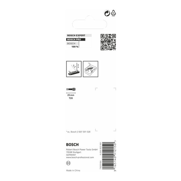 Bosch Impact Control Schrauberbitpack 8-teilig mit T20 25 mm