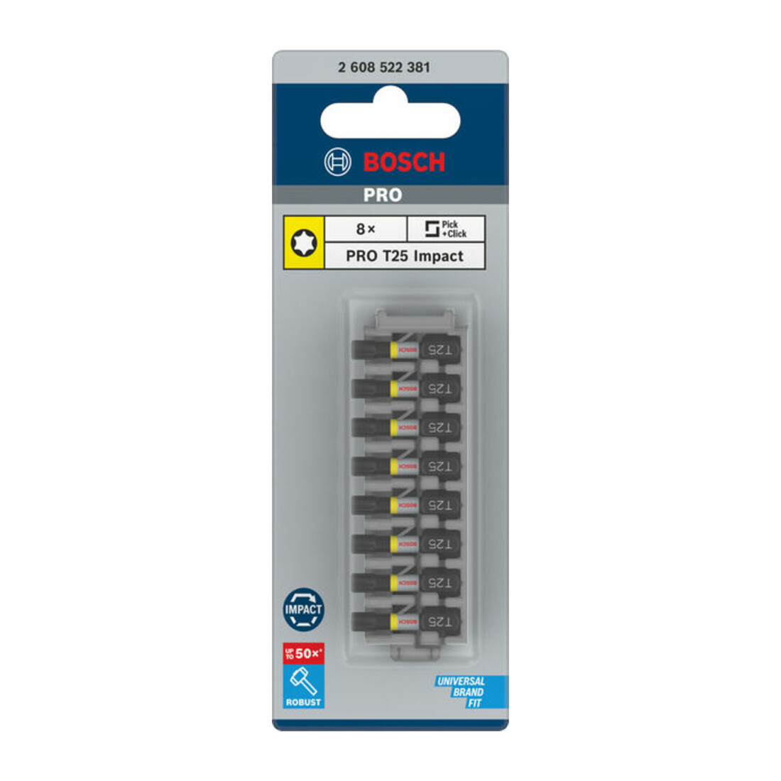 Bosch Impact Control Schrauberbitpack 8-teilig mit T25 25 mm