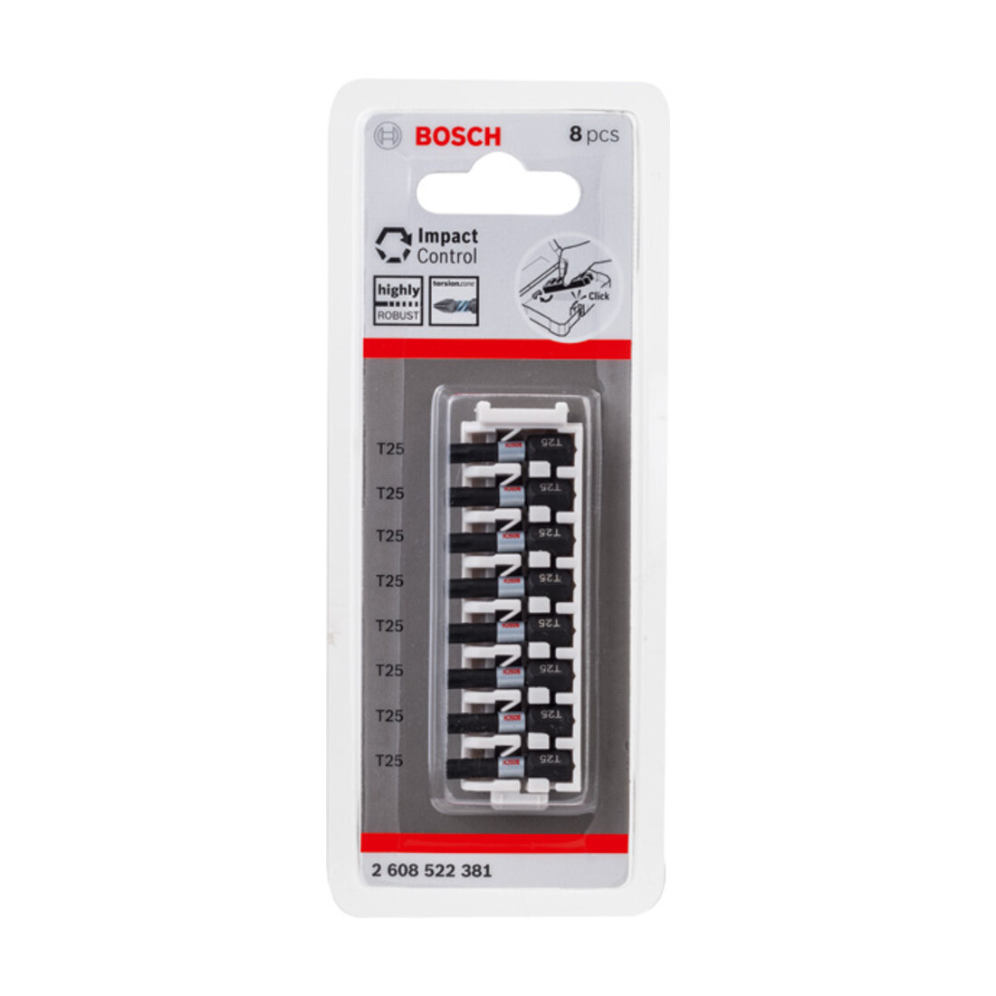 Bosch Impact Control Schrauberbitpack 8-teilig mit T25 25 mm