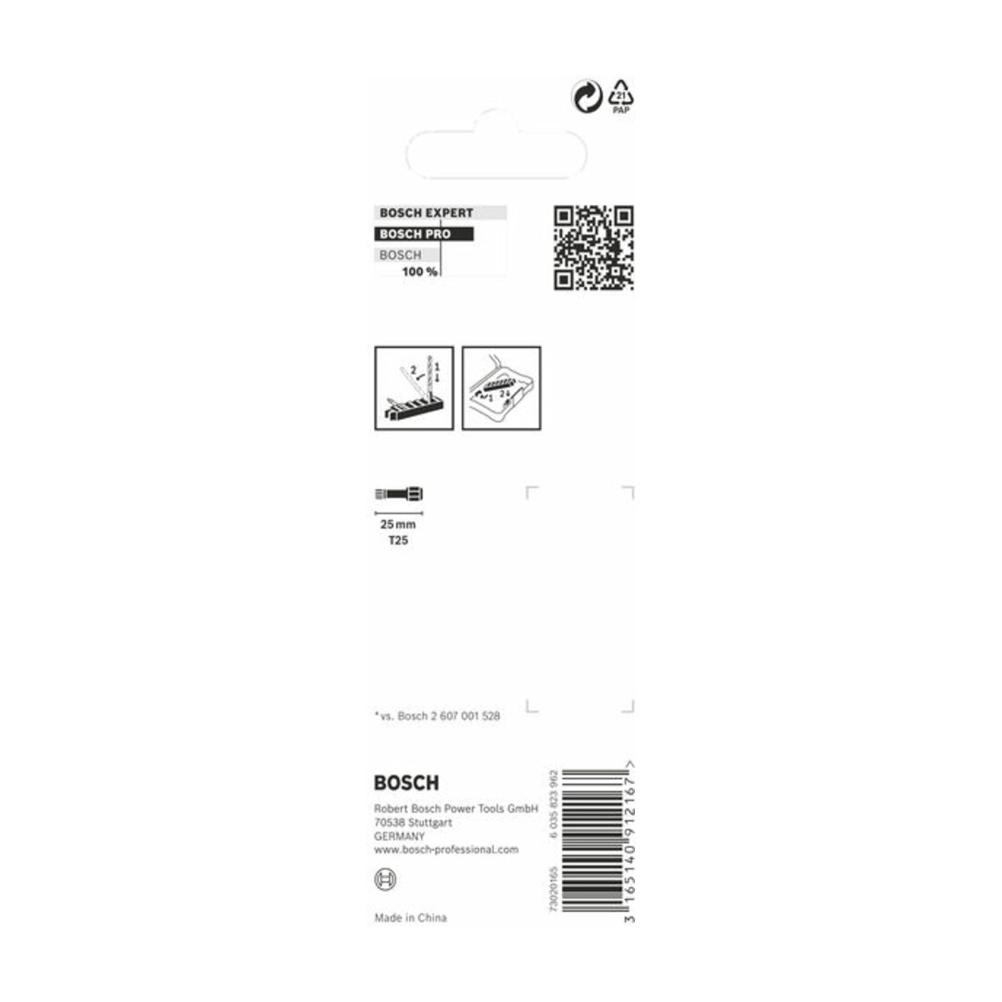 Bosch Impact Control Schrauberbitpack 8-teilig mit T25 25 mm