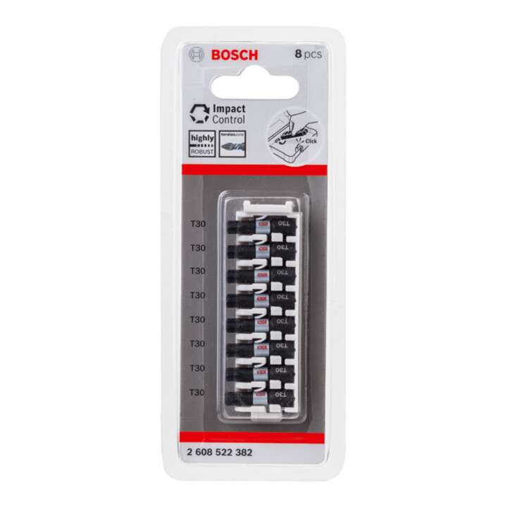 Bosch Impact Control Schrauberbitpack 8-teilig mit T30 25 mm