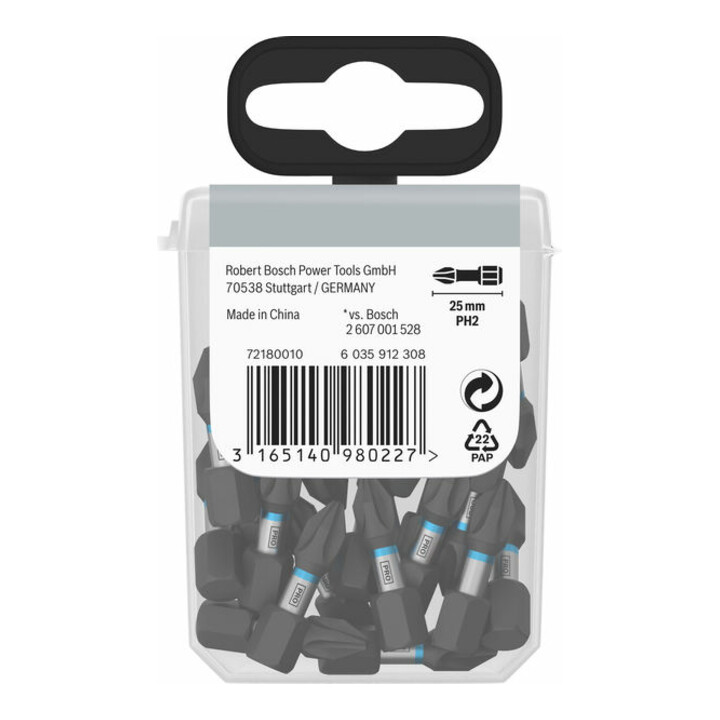 Bosch Impact PH2 25 mm 25 pièces. Pour tournevis