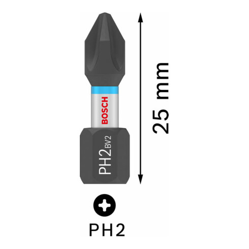 Bosch Impact PH2 25 mm 25 Stück. Für Schraubendreher