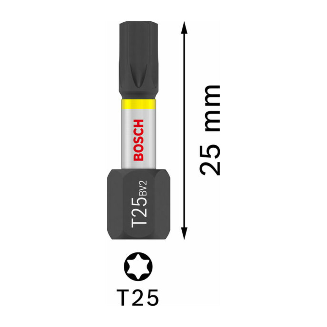 Bosch Inserti Impact T25 25 mm, 25 pezzi per cacciavite