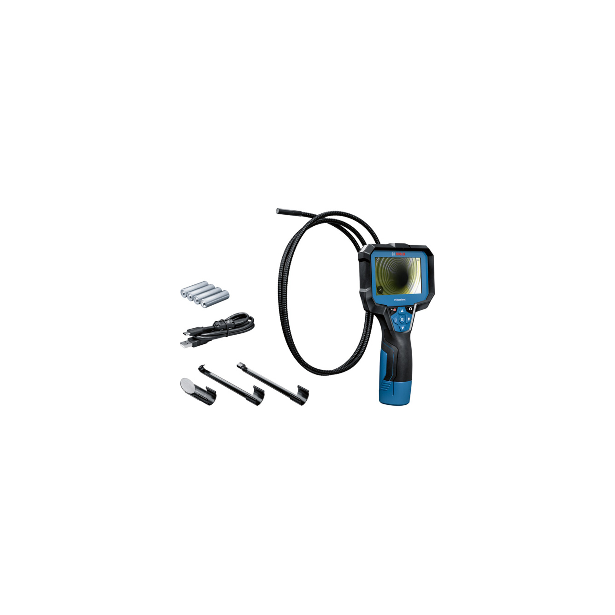 BOSCH Inspektionskamera GIC 12V-4-23 C, 4 x 1.5 V-LR6-Batterie , Akku-Adapter