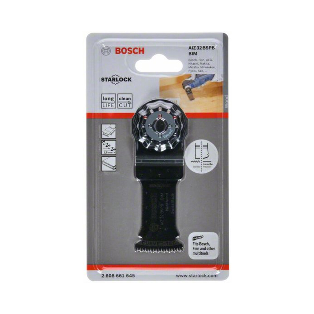 Bosch invalzaagblad AIZ 32 BBSP Hard Wood, BIM, 40 x 32 mm