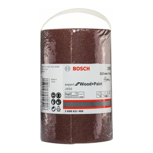 Bosch Rullo abrasivo J450 Expert for Wood and Paint, 115mmx5m 120