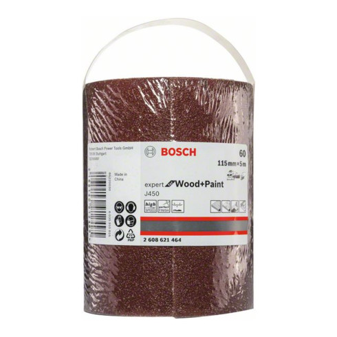 Bosch Rullo abrasivo J450 Expert for Wood and Paint, 115mmx5m 60