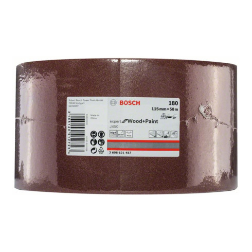 Bosch Rullo abrasivo J450 Expert for Wood and Paint, 115mmx50m 180