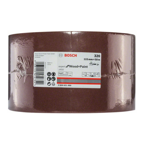 Bosch Rullo abrasivo J450 Expert for Wood and Paint, 115mmx50m 320