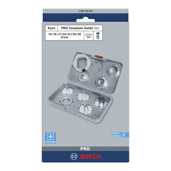 Bosch Jeu de bagues de copiage 9 pcs pour fraiseurs