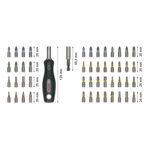 Bosch Jeu de embouts de vissage Extra Dur, 50 pcs