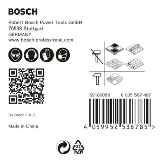 Bosch Jeu de forets à percussion HEX-9 5 pcs 4/5/6/8 mm MultiConstruction EXPERT
