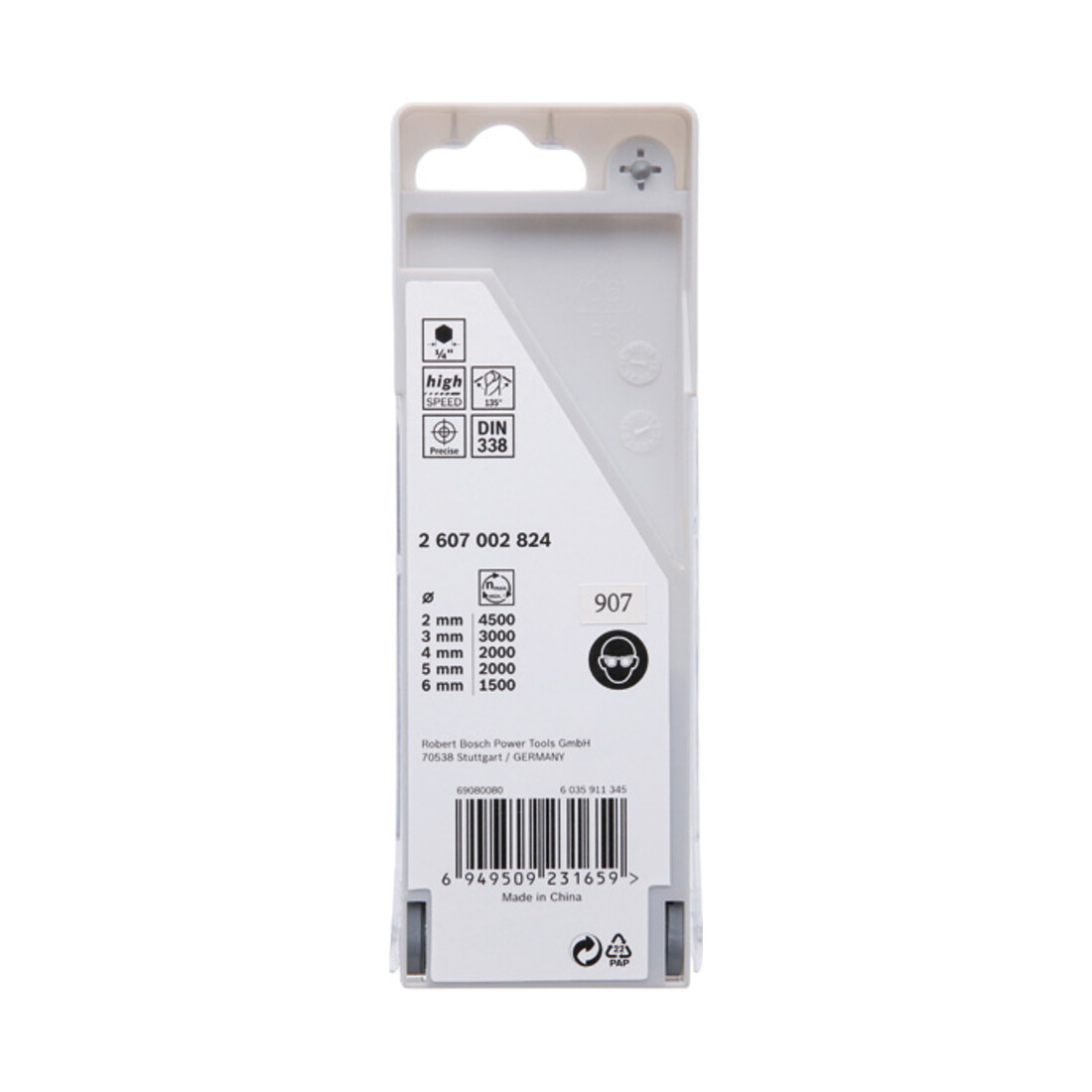 Bosch Jeu de forets hexagonaux HSS PointTeQ, 5 pcs 2/3/4/5/6 mm