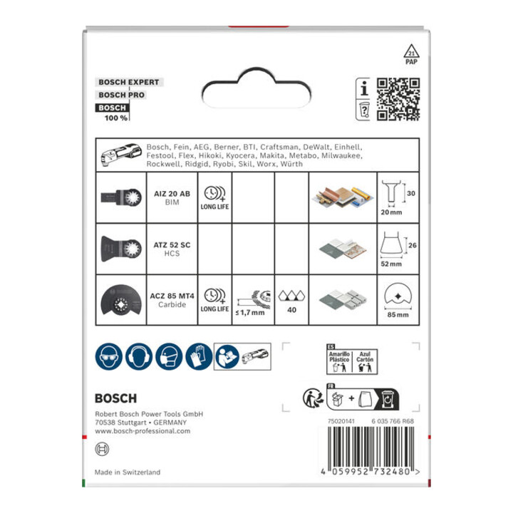 Bosch Jeu de lames pour carrelage, 3 pièces