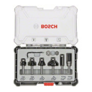 Bosch kanten- en afschuinfrezenset 6 mm schacht 6 stuks