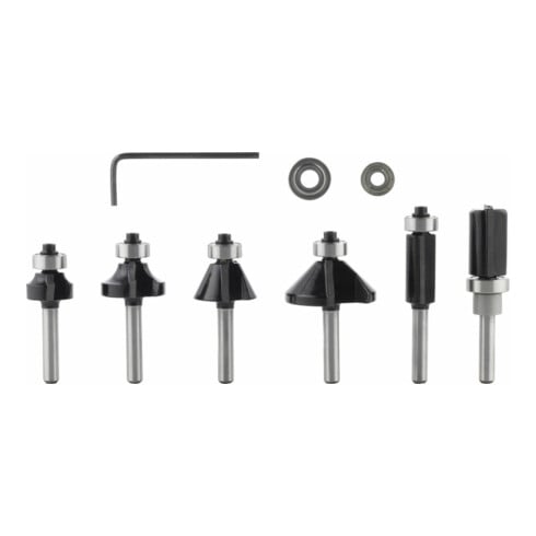 Bosch kanten- en afschuinfrezenset 6 mm schacht 6 stuks