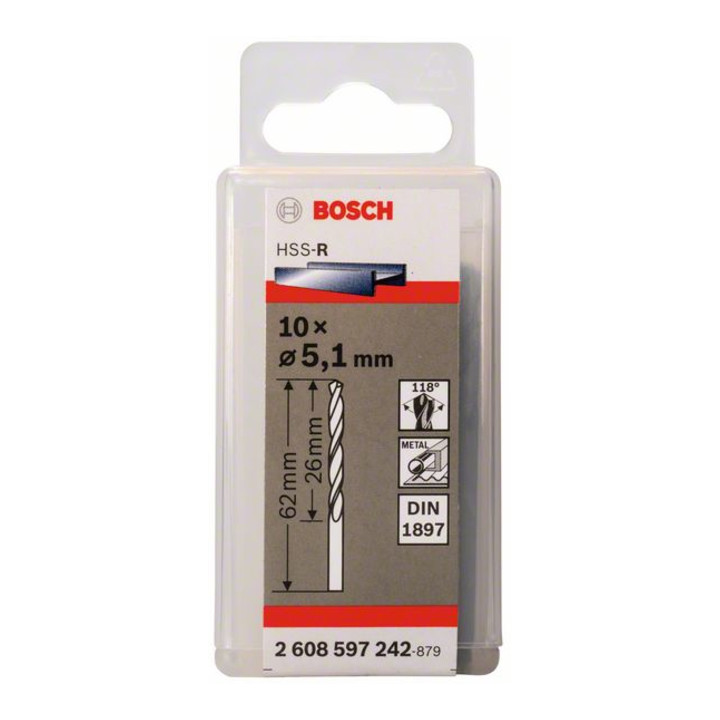Bosch Karosseriebohrer HSS-R DIN 1897 5,1 x 26 x 62 mm