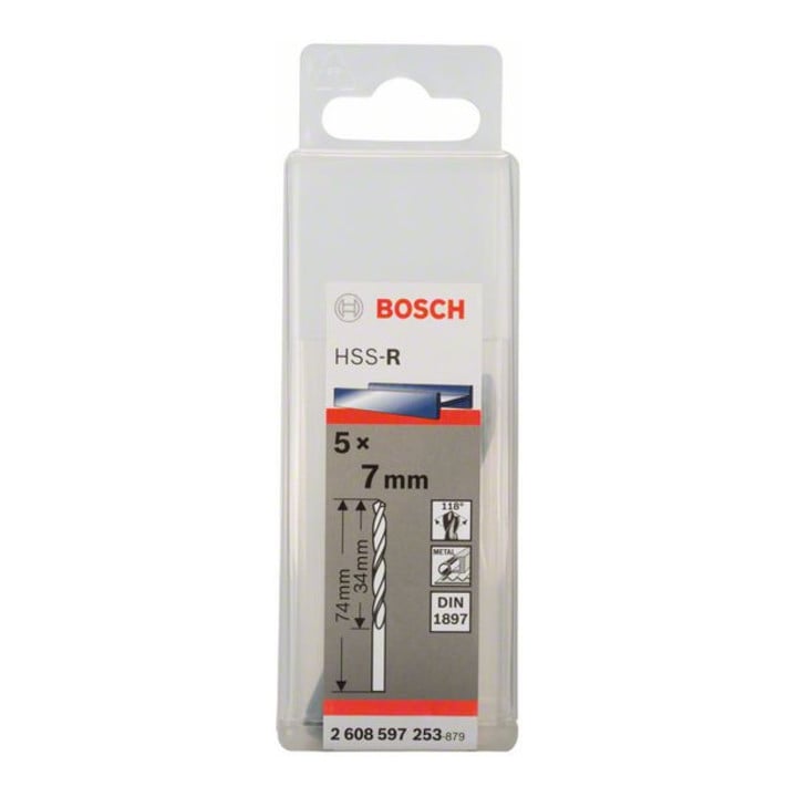 Bosch Karosseriebohrer HSS-R DIN 1897 7 x 34 x 74 mm