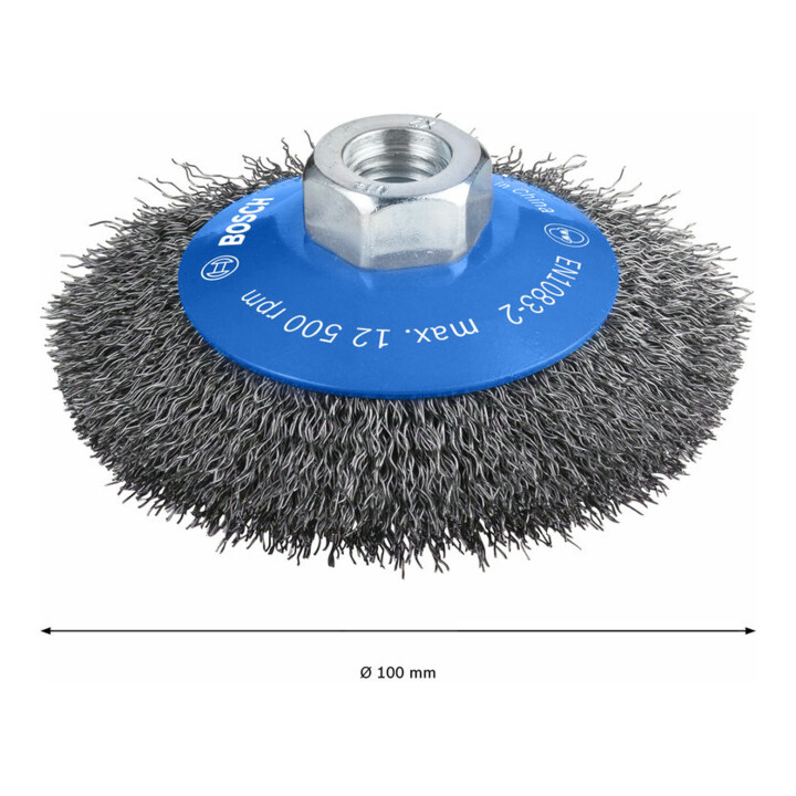 Bosch Kegelbürste Clean for Metal gewellt 100 mm 0,3 mm 12500 U/min M14