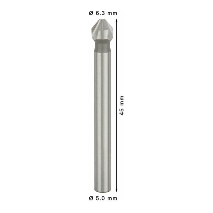 Bosch Kegelsenker mit zylindrischem Schaft 6,3 M 3 45 mm 5 mm
