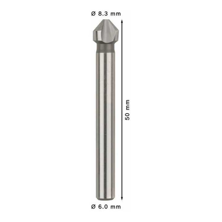 Bosch Kegelsenker mit zylindrischem Schaft 8,3 M 4 50 mm 6 mm