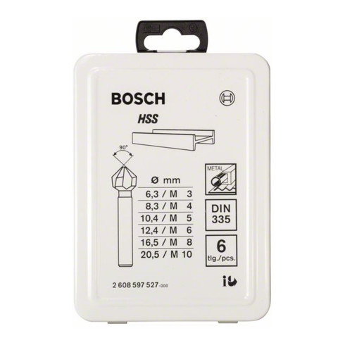 Bosch Kegelsenker-Set 6-teilig 45 63 mm / 5-10 mm / 6,3 - 20,5 mm